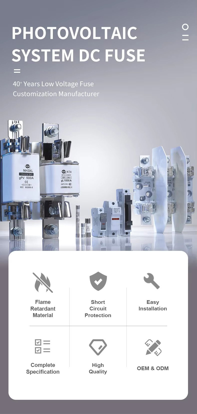 14X51 1000V 63A DC Fuse holder