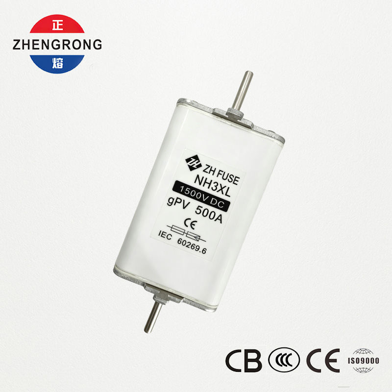 NH3XL 500A 1500V DC gPV fotovoltaický pojistkový článek – certifikace IEC 60269.6
